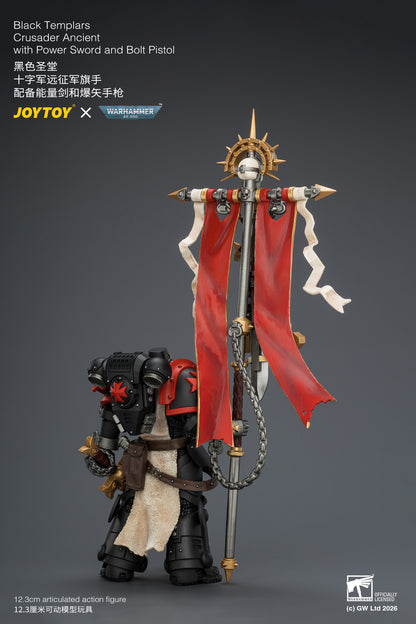 Black Templars Crusader Ancient with Power Sword and Bolt Pistol - Warhammer 40K 1/18 Action Figure By JOYTOY