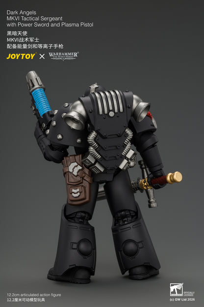 Dark Angels MKVI Tactical Sergeant with Power Sword and Plasma Pistol - Warhammer "The Horus Heresy" 1/18 Action Figure By JOYTOY
