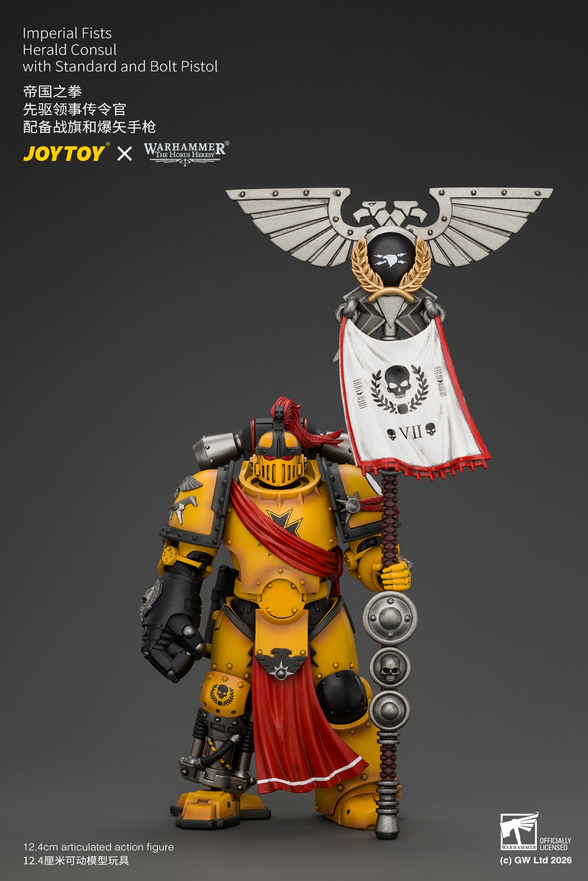 Imperial Fists Herald Consul with Standard and Bolt Pistol - Warhammer "The Horus Heresy" 1/18 Action Figure By JOYTOY