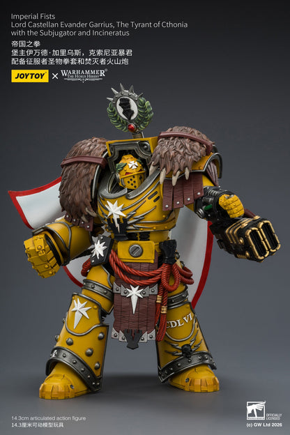Imperial Fists Lord Castellan Evander Garrius & Legion Praetor in Mk III Armour - "The Horus Heresy" Primarch-Warhammer 40k 1/18 Action Figure By JOYTOY
