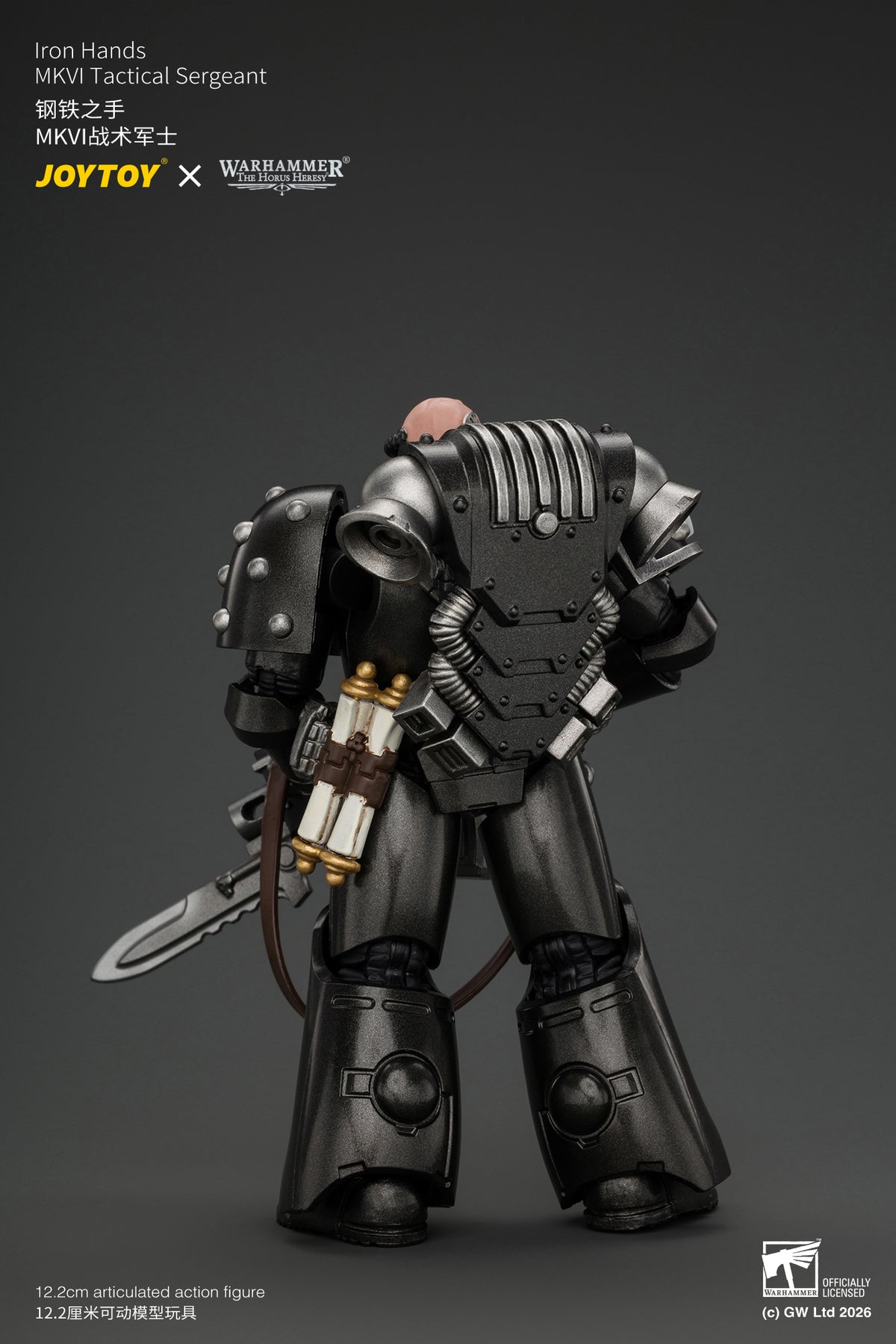 Iron Hands MkVI Tactical Sergeant with Bolter, Plasma Pistol & Power sword - "The Horus Heresy" Warhammer 1/18 Action Figure By JOYTOY