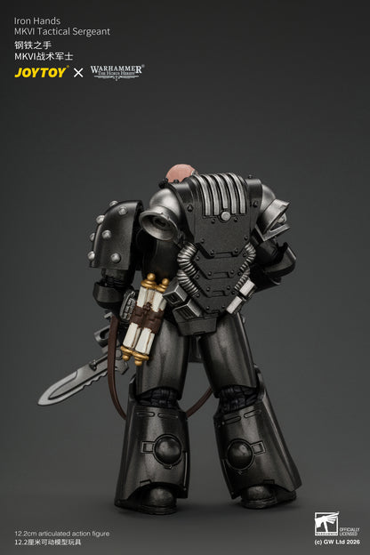 Iron Hands MkVI Tactical Sergeant with Bolter, Plasma Pistol & Power sword - "The Horus Heresy" Warhammer 1/18 Action Figure By JOYTOY