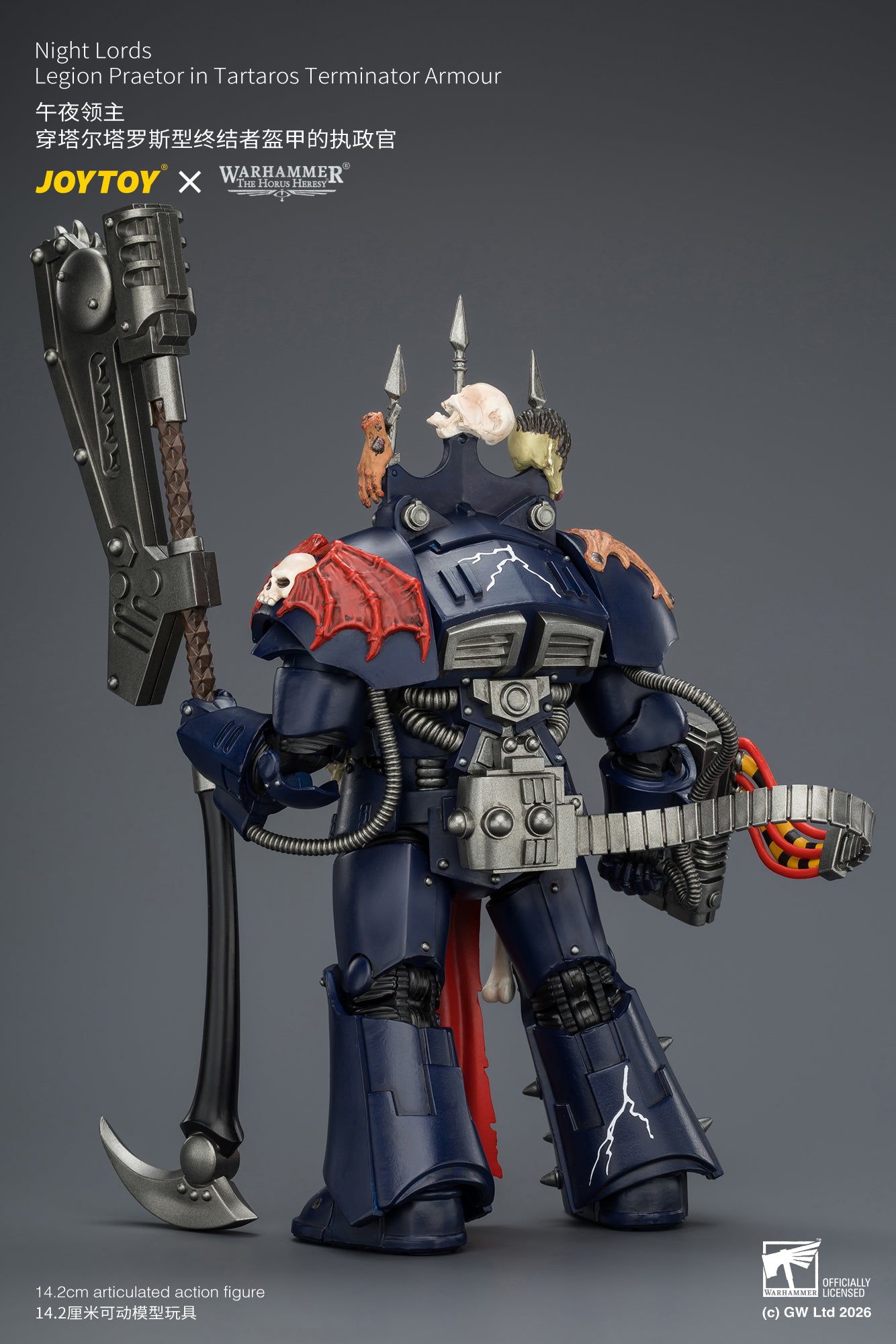 Night Lords Legion Praetor in Tartaros Terminator Armour - "The Horus Heresy" Primarch-Warhammer 40k 1/18 Action Figure By JOYTOY