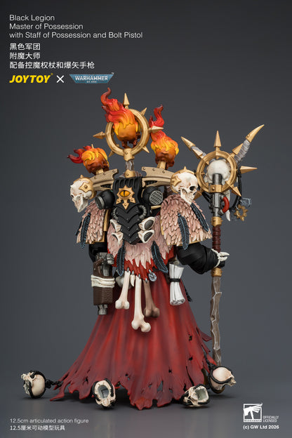 Black Legion Master of Possession with Staff of Possession and Bolt Pistol - Warhammer 40K 1/18 Action Figure By JOYTOY