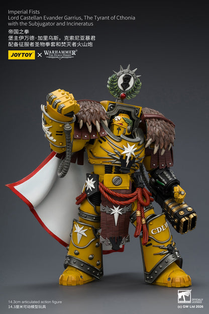 Imperial Fists Lord Castellan Evander Garrius & Legion Praetor in Mk III Armour - "The Horus Heresy" Primarch-Warhammer 40k 1/18 Action Figure By JOYTOY