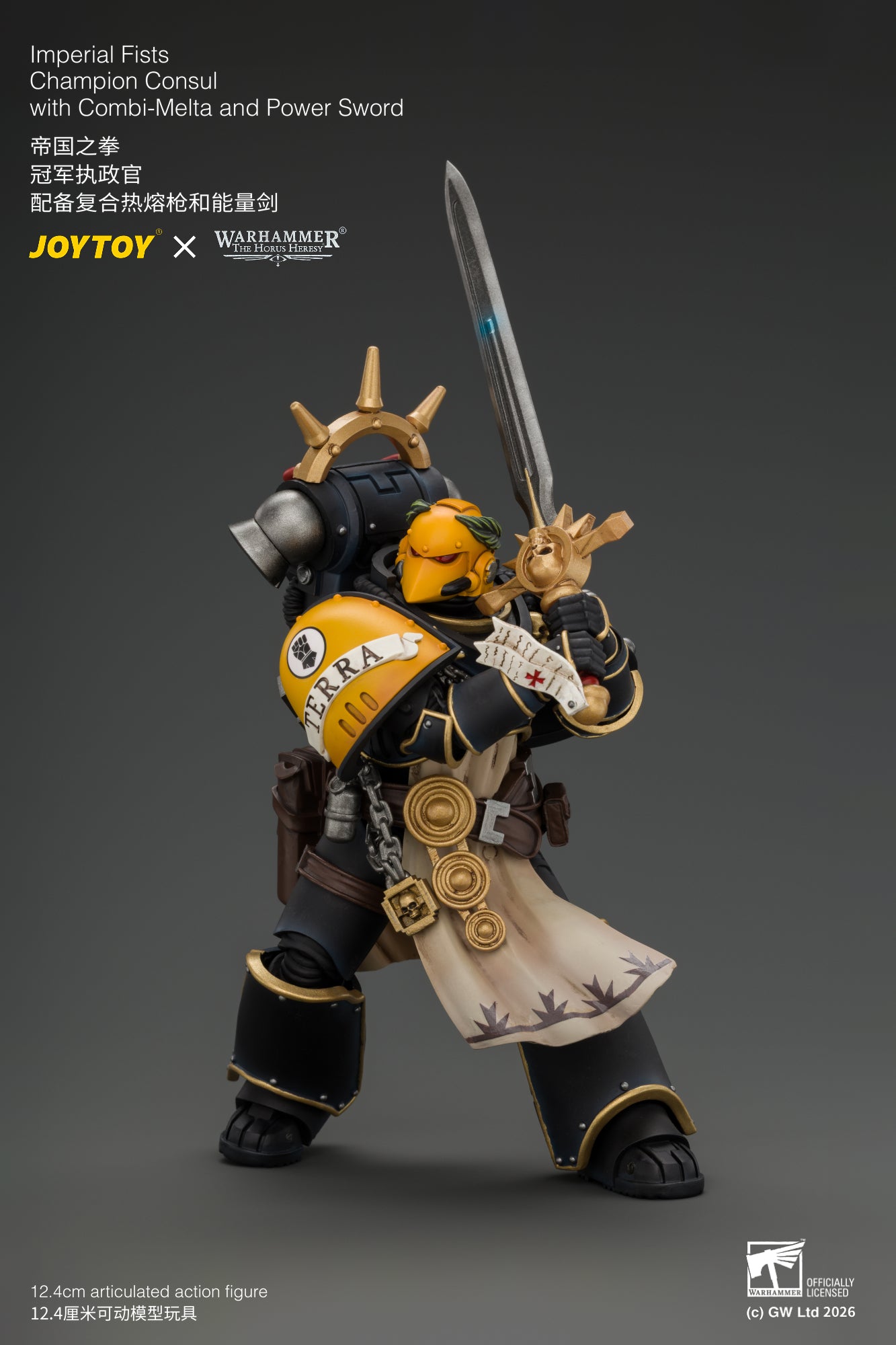 Imperial Fists Champion Consul with Combi-Melta and Power Sword - Warhammer "The Horus Heresy" 1/18 Action Figure By JOYTOY
