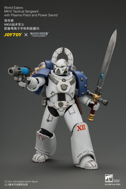 World Eaters MKVI Tactical Sergeant with Plasma Pistol and Power Sword - Warhammer "The Horus Heresy" 1/18 Action Figure By JOYTOY