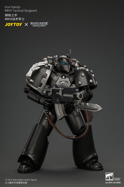Iron Hands MkVI Tactical Sergeant with Bolter, Plasma Pistol & Power sword - "The Horus Heresy" Warhammer 1/18 Action Figure By JOYTOY