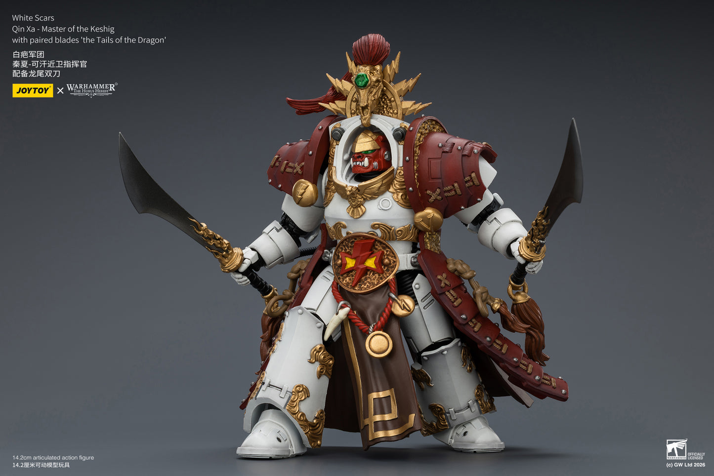 White Scars Qin Xa & Hibou Khan &Contemptor Dreadnought-Warhammer 40k 1/18 Action Figure By JOYTOY