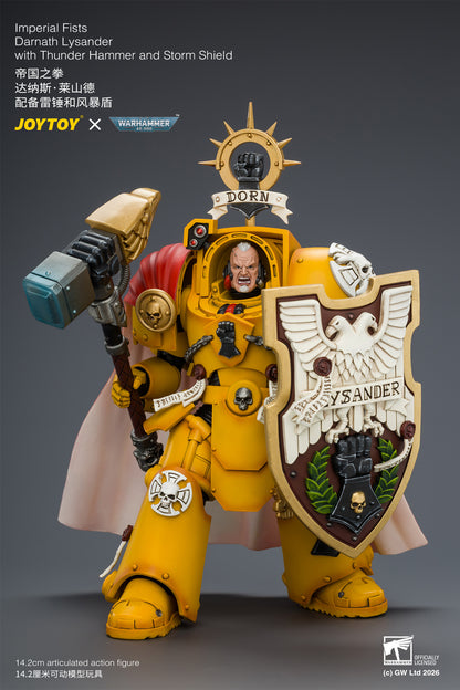 Imperial Fists Darnath Lysander with Thunder Hammer and Storm Shield - Warhammer 40k 1/18 Action Figure By JOYTOY