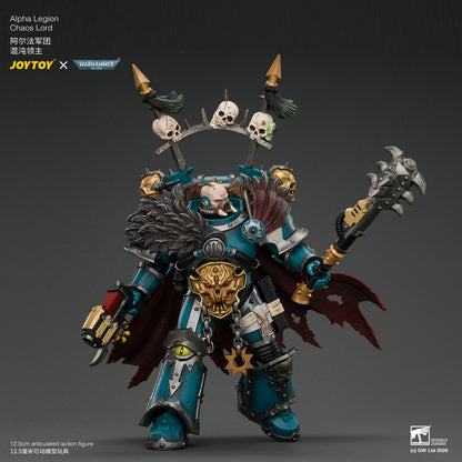 Alpha Legion Chaos Lord with Plasma Pistol and Accursed Weapon - Warhammer 40K 1/18 Action Figure By JOYTOY