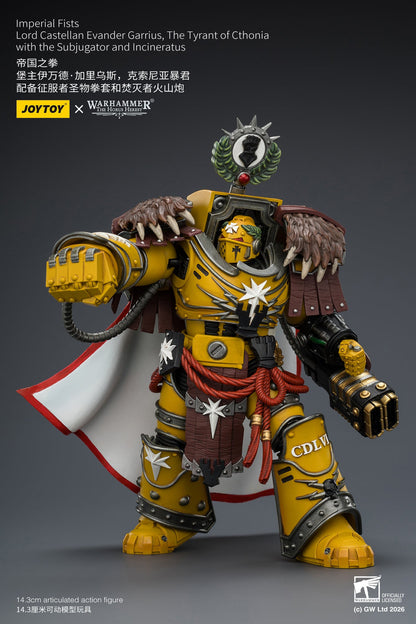 Imperial Fists Lord Castellan Evander Garrius & Legion Praetor in Mk III Armour - "The Horus Heresy" Primarch-Warhammer 40k 1/18 Action Figure By JOYTOY