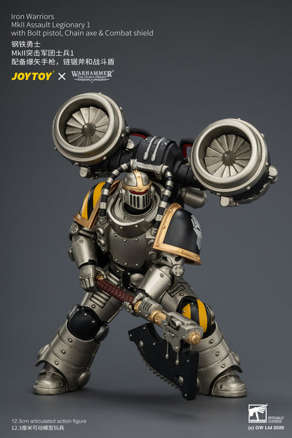 Iron Warriors MkII Assault Sergeant & Legionary - Primarch-Warhammer 40k 1/18 Action Figure By JOYTOY
