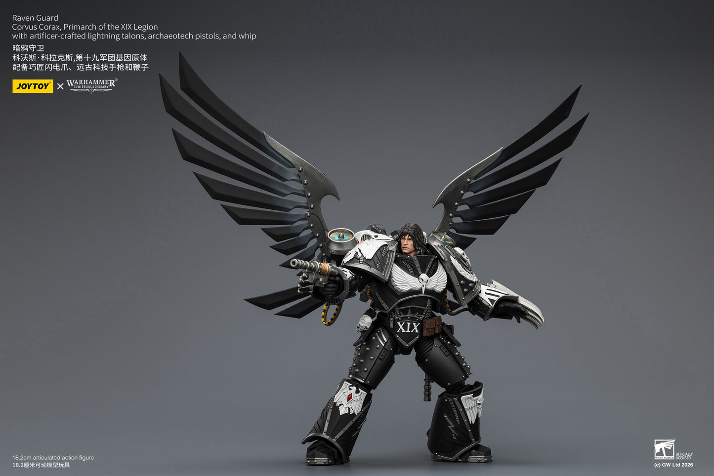 Raven Guard Corvus Corax, Primarch of the XIX Legion - Warhammer "The Horus Heresy" 1/18 Action Figure By JOYTOY