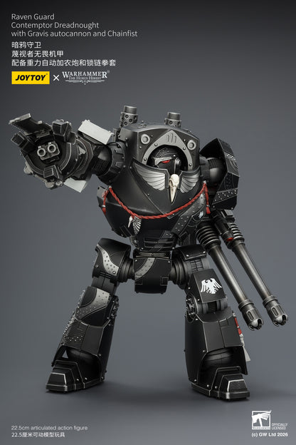 Raven Guard  Contemptor Dreadnought with Gravis autocannon and Chainfist - Warhammer "The Horus Heresy" 1/18 Action Figure By JOYTOY