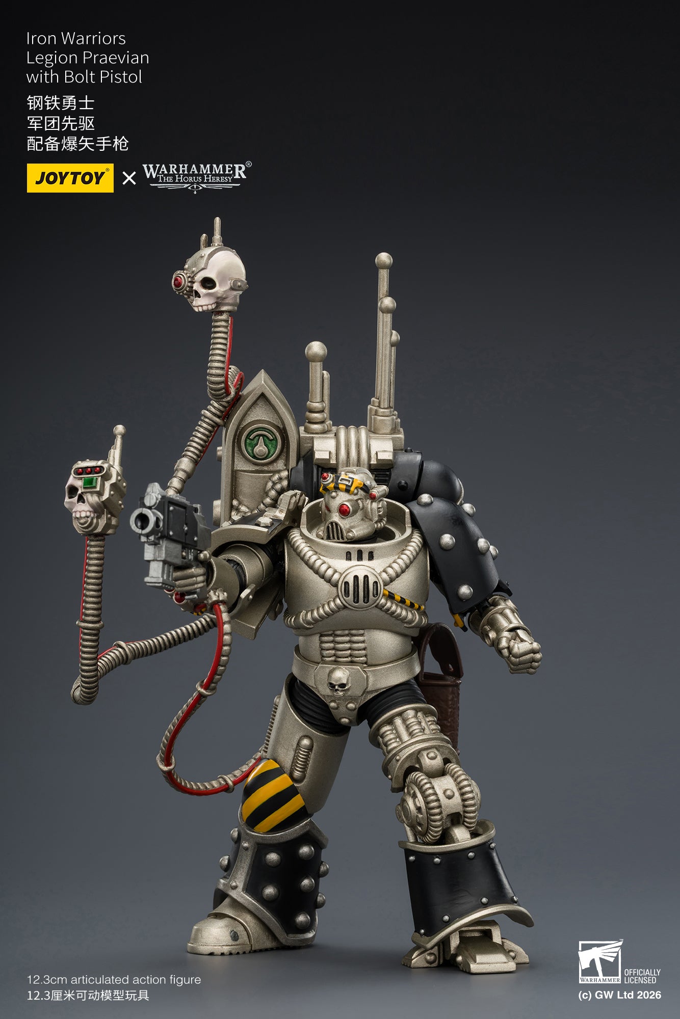 Iron Warriors Legion Praevian with Bolt Pistol & Warsmithwith  Graviton Crusher Hammer- "The Horus Heresy” 1/18 Action Figure By JOYTOY