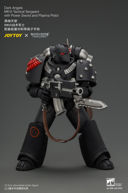 Dark Angels MKVI Tactical Sergeant with Power Sword and Plasma Pistol - Warhammer "The Horus Heresy" 1/18 Action Figure By JOYTOY