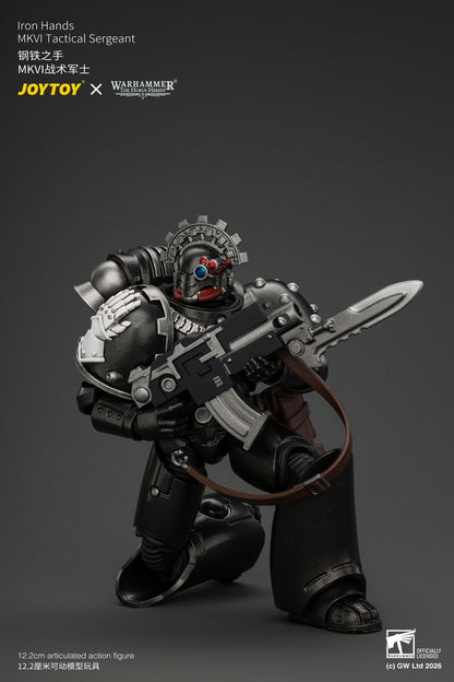 Iron Hands MkVI Tactical Sergeant with Bolter, Plasma Pistol & Power sword - "The Horus Heresy" Warhammer 1/18 Action Figure By JOYTOY