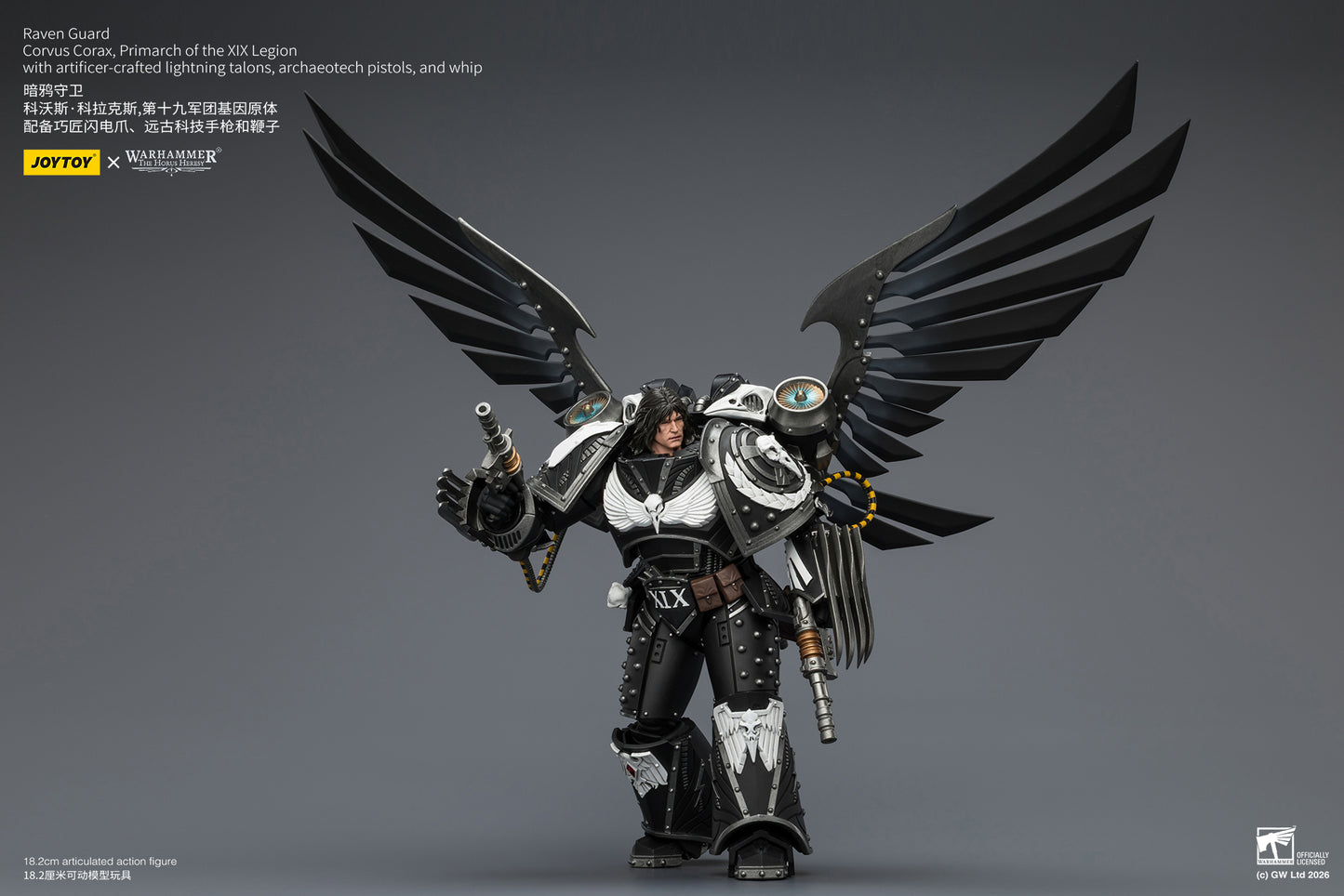 Raven Guard Corvus Corax, Primarch of the XIX Legion - Warhammer "The Horus Heresy" 1/18 Action Figure By JOYTOY