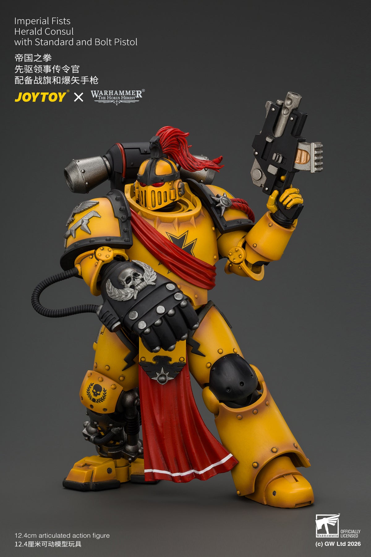 Imperial Fists Herald Consul with Standard and Bolt Pistol - Warhammer "The Horus Heresy" 1/18 Action Figure By JOYTOY