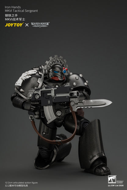 Iron Hands MkVI Tactical Sergeant with Bolter, Plasma Pistol & Power sword - "The Horus Heresy" Warhammer 1/18 Action Figure By JOYTOY