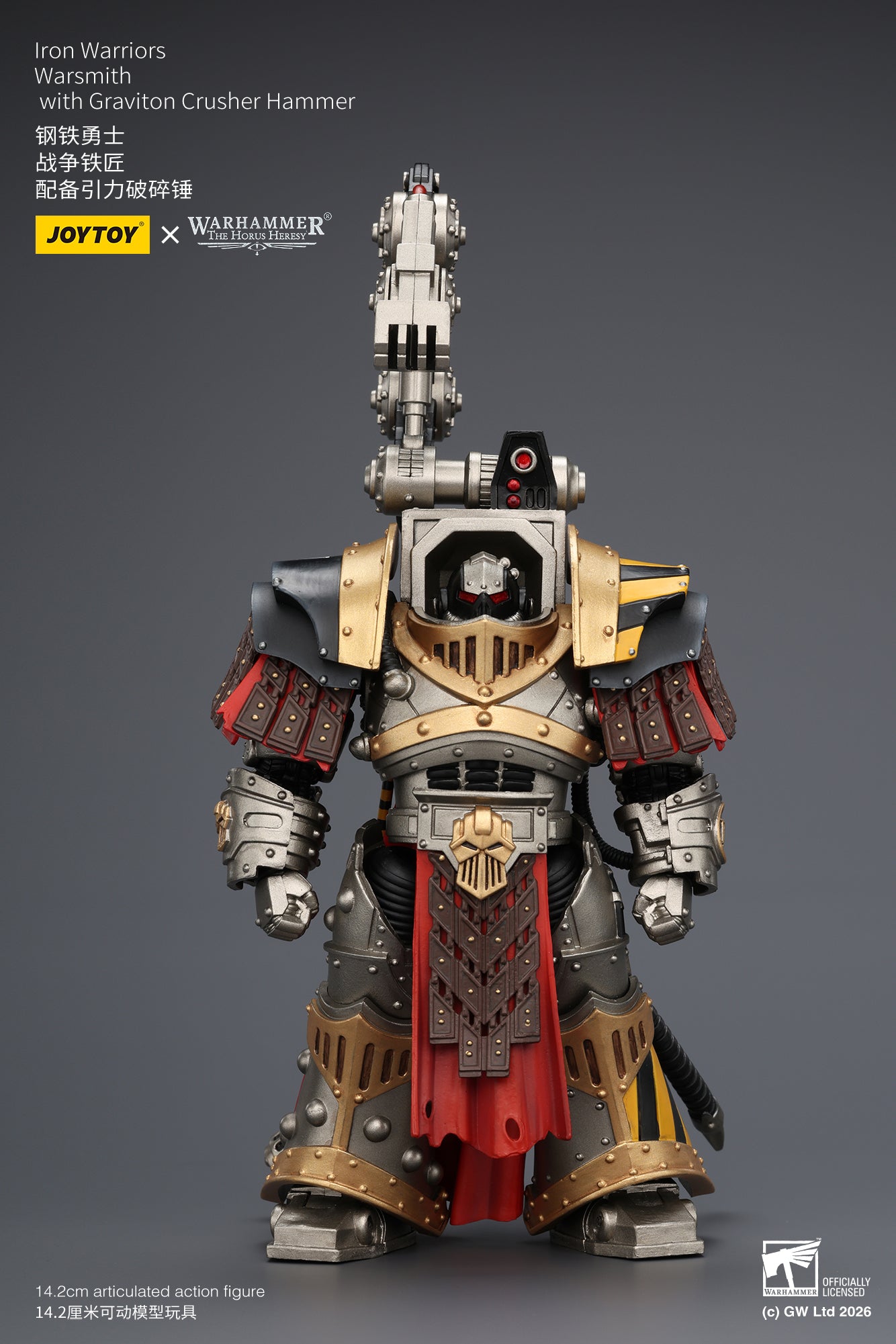 Iron Warriors Legion Praevian with Bolt Pistol & Warsmithwith  Graviton Crusher Hammer- "The Horus Heresy” 1/18 Action Figure By JOYTOY