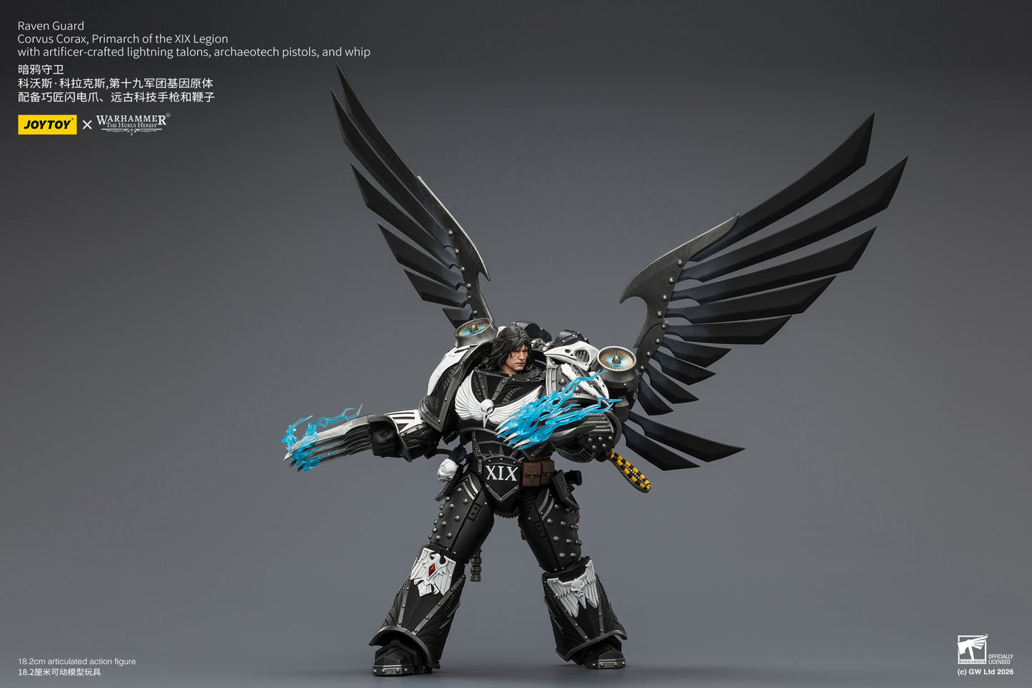 Raven Guard Corvus Corax, Primarch of the XIX Legion - Warhammer "The Horus Heresy" 1/18 Action Figure By JOYTOY