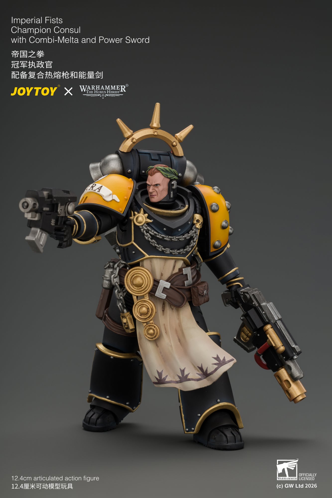 Imperial Fists Champion Consul with Combi-Melta and Power Sword - Warhammer "The Horus Heresy" 1/18 Action Figure By JOYTOY