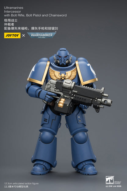 Intercessor with Bolt Rifle, Bolt Pistol and Chainsword - Warhammer 40K 1/18 Action Figure By JOYTOY