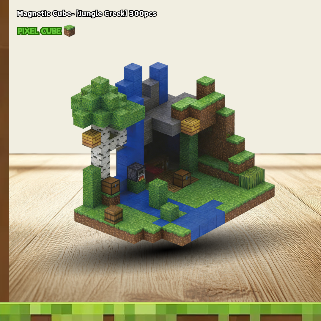 PIXEL CUBE Magnetic- [Jungle Creek] 300pcs+9dolls