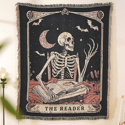 Home Decor Tapestry-Zen Meditation with Skeleton