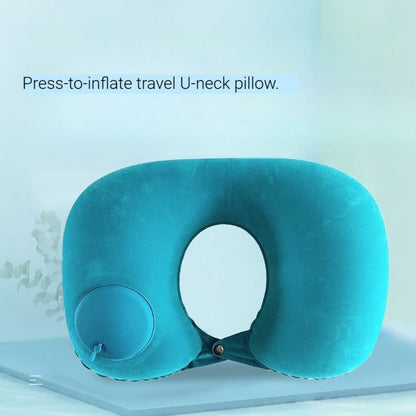 Travel U-shaped Pillow - Inflatable Press-Flocked fabric
