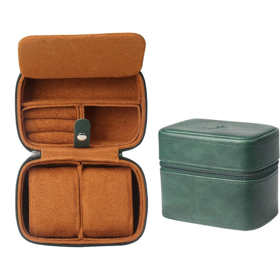 Pu Leather Lychee Pattern Watch Box - with Zipper