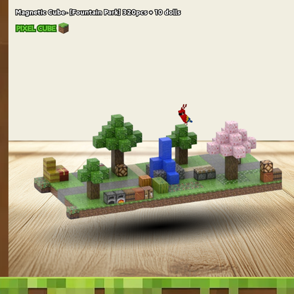 PIXEL CUBE Magnetic- [Fountain Park] 320pcs + 10 dolls