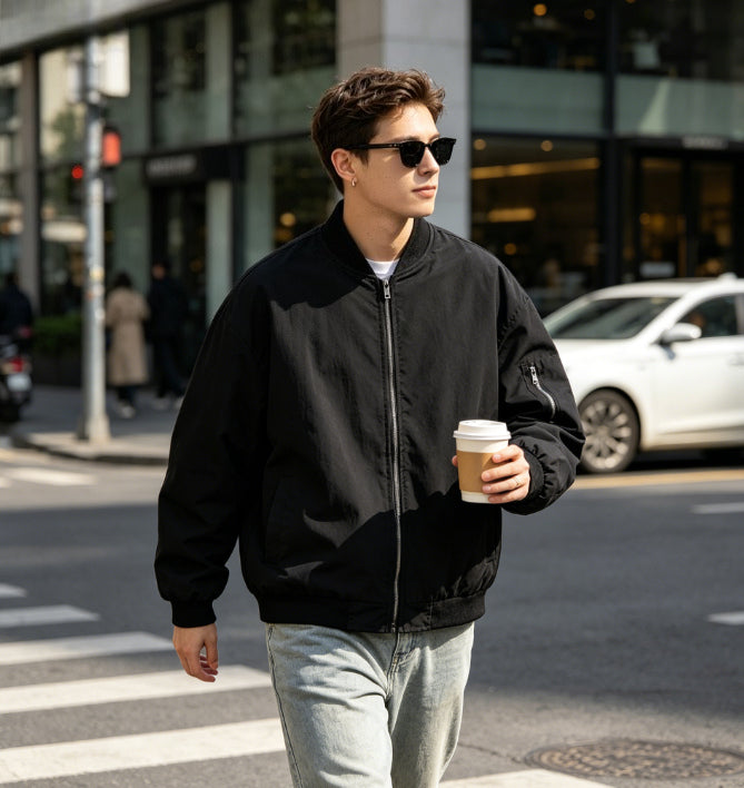 Waterproof Bomber Jacket- Black