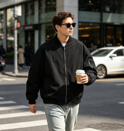 Waterproof Bomber Jacket- Black