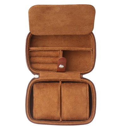 Pu Leather Lychee Pattern Watch Box - with Zipper