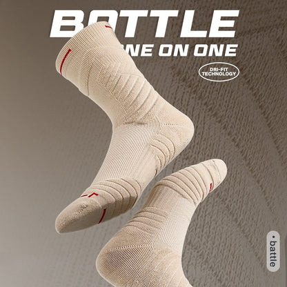 5 Pairs Pack-Men's Sweat Towel Bottom Sports Stockings.