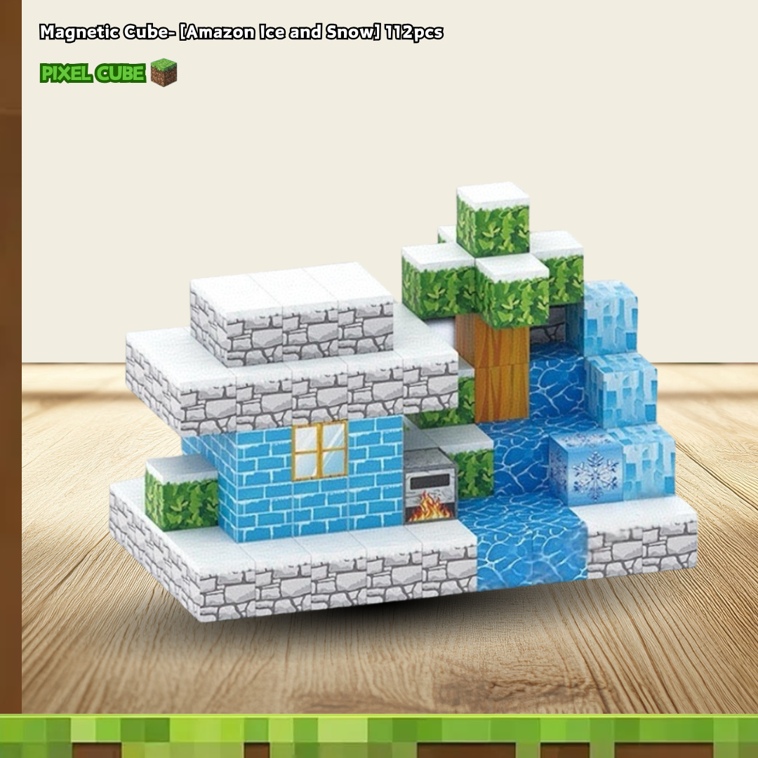 PIXEL CUBE Magnetice- [Amazon Ice and Snow] 112pcs