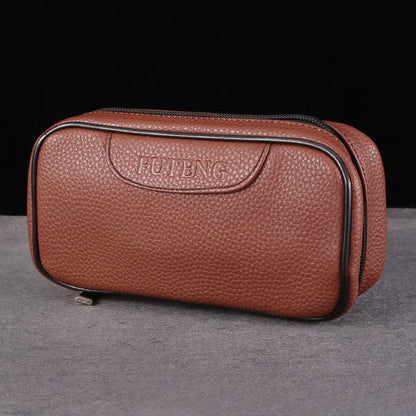 PU Leather - Large Capacity Pipe Bag(19*9.5*5.5 cm)