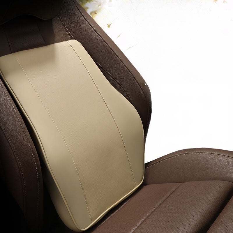 Car Headrest & Waist Pillow (Leather / Mesh)