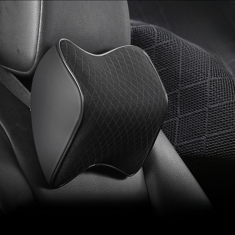 Car Headrest & Waist Pillow (Leather / Mesh)