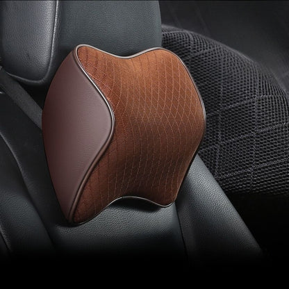 Car Headrest & Waist Pillow (Leather / Mesh)