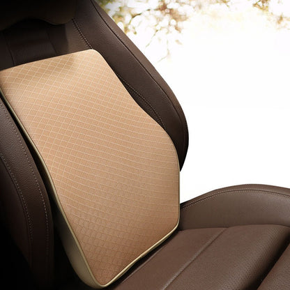 Car Headrest & Waist Pillow (Leather / Mesh)