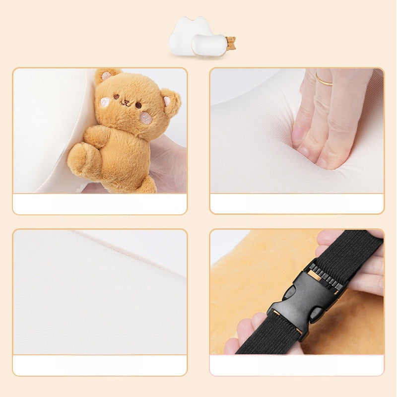 Ice Silk Car Headrest / Waist Set - Cartoon