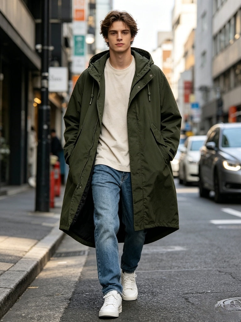 Fishtail Windproof Military Parka-Green