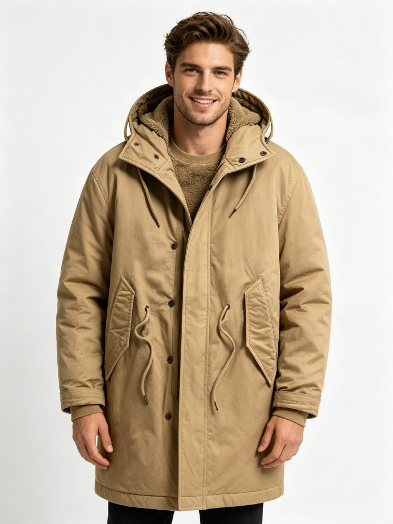 Sherpa Lined Parka -Khaki
