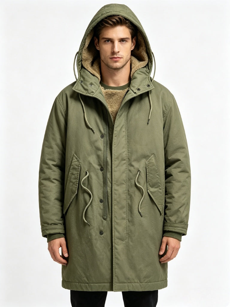 Sherpa Lined Parka -Army Green