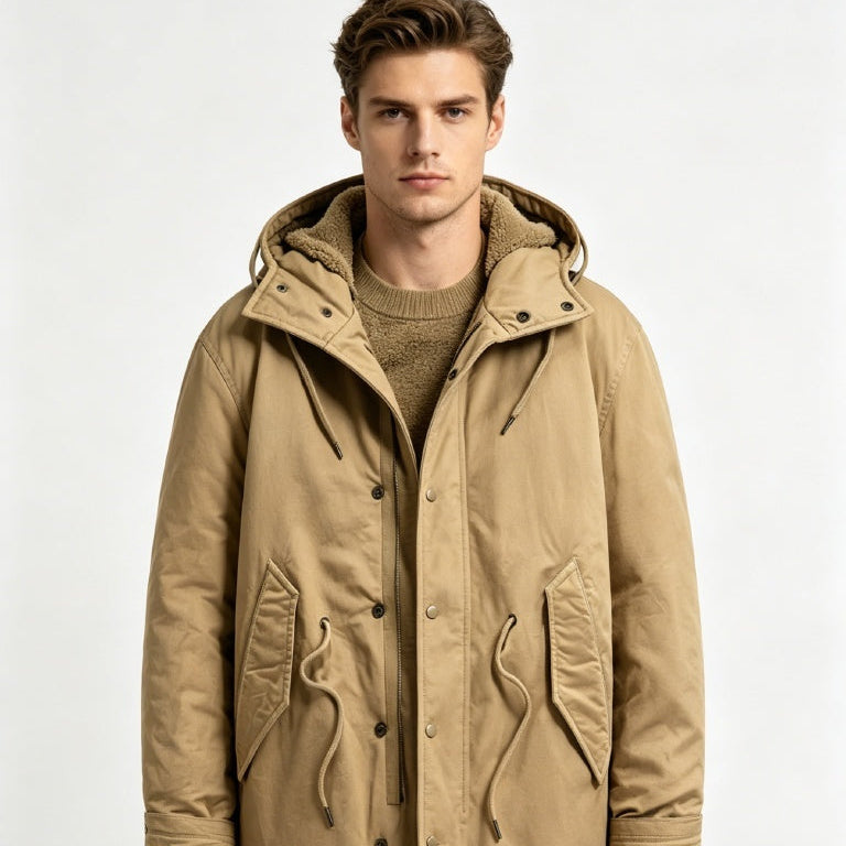 Sherpa Lined Parka -Khaki
