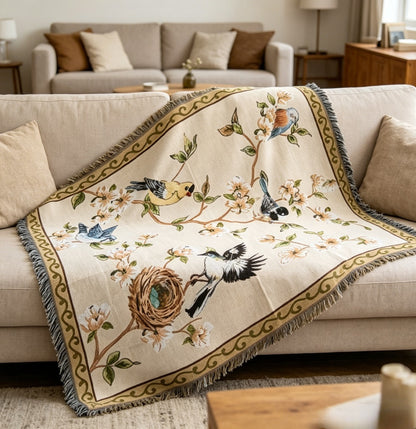 Home Decor Blanket-Birds & Flowers